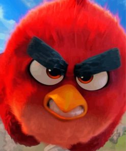 Red Angry Bird Paint By Numbers