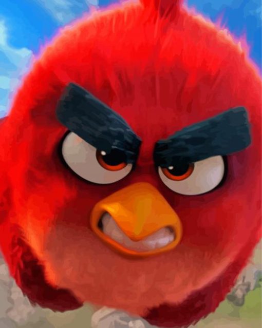 Red Angry Bird Paint By Numbers