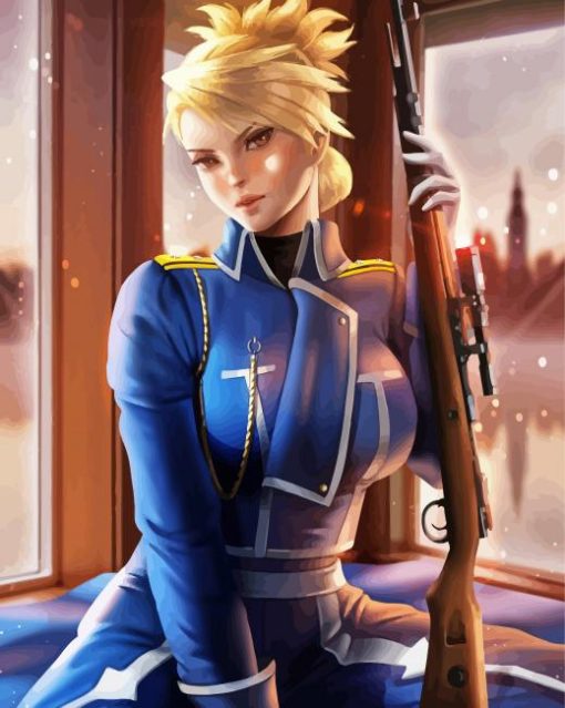 Riza Hawkeye From Fullmetal Alchemist Anime Paint By Numbers