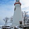 Snowy Marblehead Lighthouse Paint By Numbers