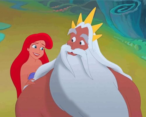 The Little Mermaid With Her Father Paint By Numbers