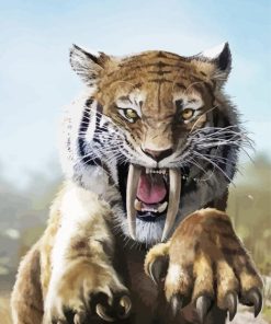 Wild Saber Tooth Tiger Paint By Numbers