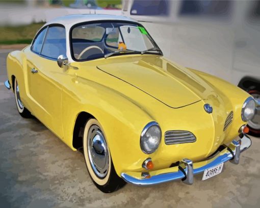 Yellow Karmann Ghia Paint By Numbers