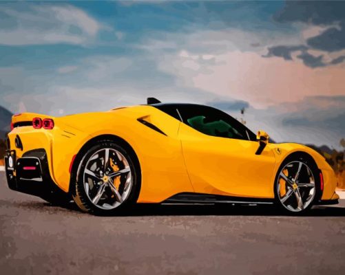 Yellow Luxury Car Paint By Numbers