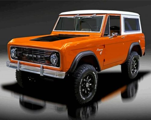 1972 Orange Ford Bronco Paint By Numbers