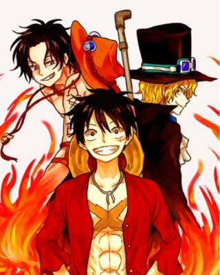 Ace Luffy Sabo One Piece Manga Paint By Numbers