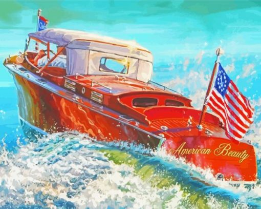 American Vintage Boat Paint By Numbers