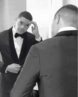 Black And White Trevor Noah African Comedian Paint By Numbers