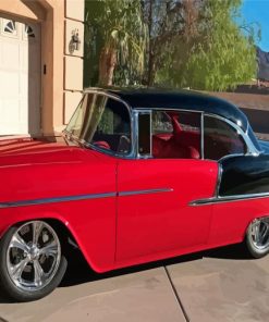 Black And Red 55 Chevrolet Paint By Numbers