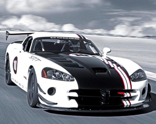 Black And White Dodge Viper Paint By Numbers