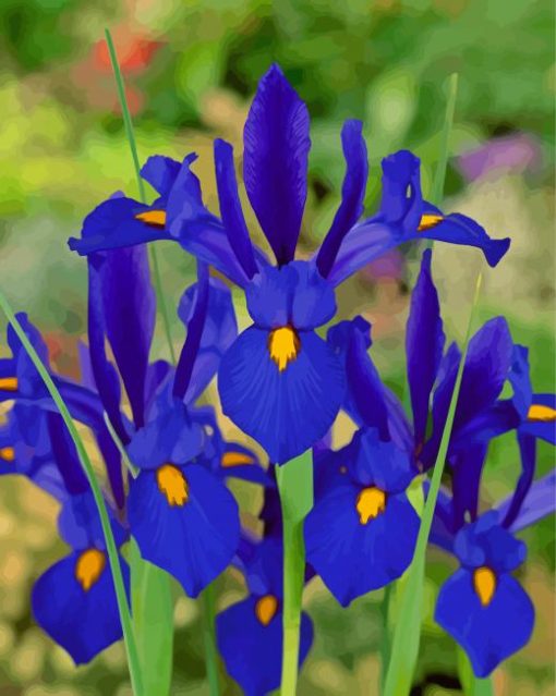 Bloom Blue Irises Flowers Paint By Numbers