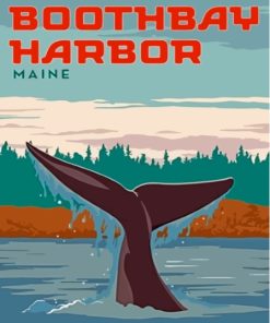 Boothbay Harbour Poster Art Paint By Numbers