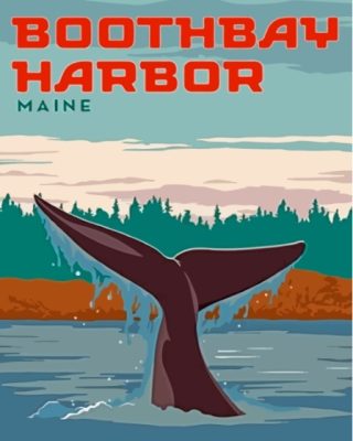 Boothbay Harbour Poster Art Paint By Numbers