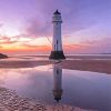 Brighton Sunset At Perch Rock Lighthouse Paint By Numbers