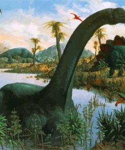 Brontosaurus Dinosaur Paint By Numbers