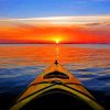 Canoe At Sunset Landscape Paint By Numbers