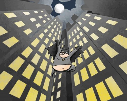 Cartoon Fat Batman Hero Paint By Numbers