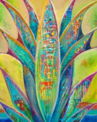 Colorful Blue Agave Paint By Numbers