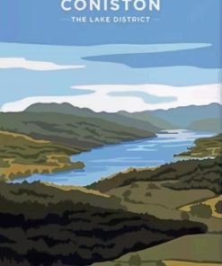 Coniston Water Lake District Poster Paint By Numbers