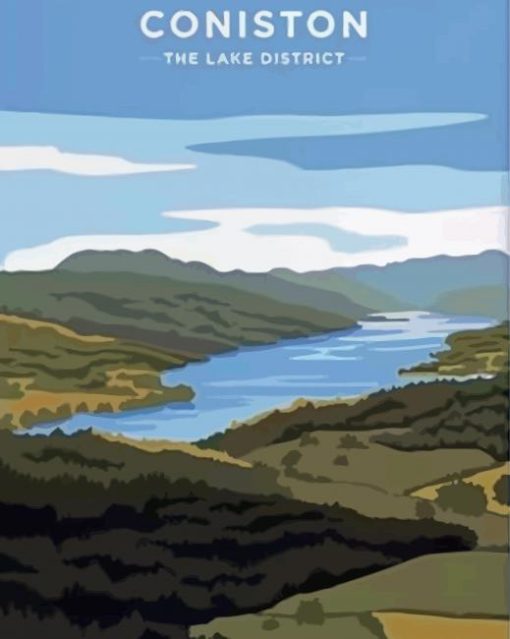 Coniston Water Lake District Poster Paint By Numbers