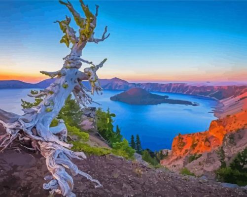 Crater Lake View Paint By Numbers