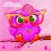 Cute Pink Owl Paint By Numbers