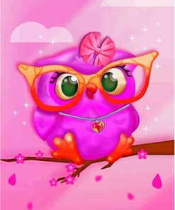 Cute Pink Owl Paint By Numbers