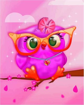 Cute Pink Owl Paint By Numbers