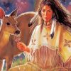 Deer With Native Indian Woman Paint By Numbers