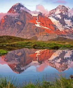 Eiger Sunset Reflection Paint By Numbers