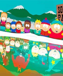 Eric Cartman With South Park Characters Paint By Numbers