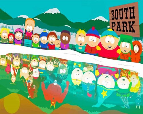 Eric Cartman With South Park Characters Paint By Numbers