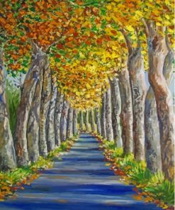 Fall Alley Trees Paint By Numbers