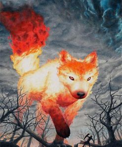 Fantasy Fire Dog Paint By Numbers