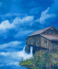 Fantasy Waterfall House Paint By Numbers