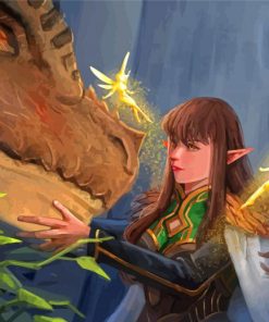 Fantasy Elf And Dragon Paint By Numbers