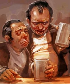 Fat Men Drinking Art Paint By Numbers