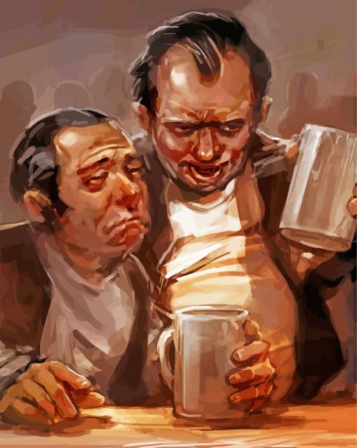 Fat Men Drinking Art Paint By Numbers