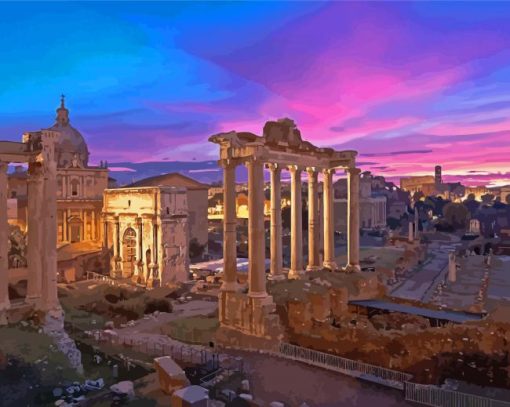 Forum Rome Museum At Sunset Paint By Number