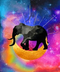 Galaxy Elephant Moon Paint By Numbers