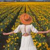 Girl In Field Of Daffodils Paint By Numbers