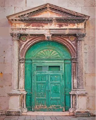 Green Old Italian Door Paint By Numbers