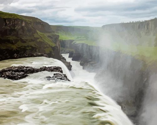 Gullfoss Falls Iceland Paint By Numbers