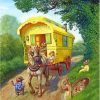 Gypsy Horse Wagon With Animals Paint By Numbers