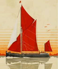 Thames Sailing Barge Paint By Numbers
