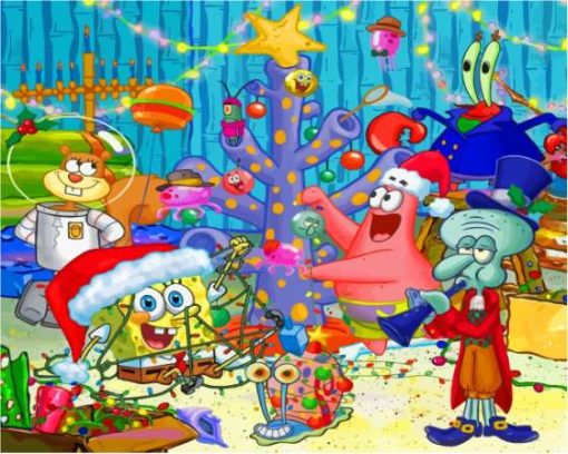 Its A SpongeBob Christmas Animation Paint By Numbers