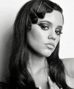 Jenna Ortega In Black And White Paint By Numbers