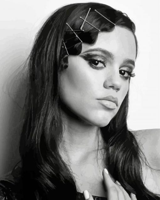 Jenna Ortega In Black And White Paint By Numbers