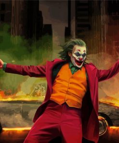 Joker Dance With Burning Car Paint By Numbers