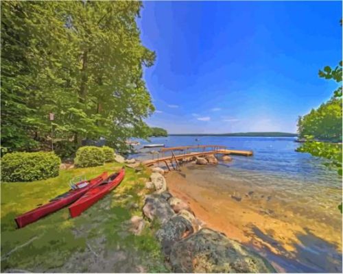 Kayaks By Sebago Lake Maine Paint By Numbers